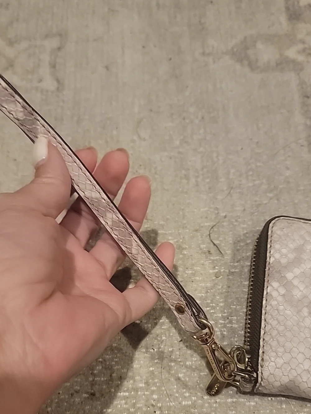 Michael Kors Jet Set Python Leather Wallet With Removable Wrist Strap